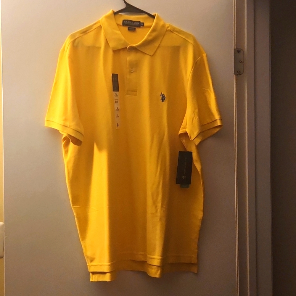 Mens Short sleeve yellow polo